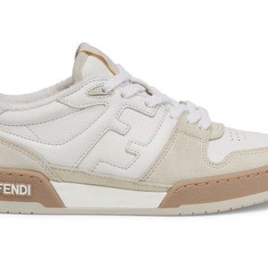 Fendi Match White Suede Low Top Sneakers US 10